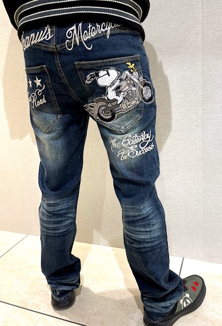 36インチ PEANUTS フラッグスタッフ スヌーピー モーターサイクル