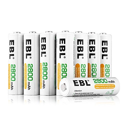 単3電池2800mAh×8本 EBL 単3形充電池 充電式ニッケル水素電池2800mAh 8本入り ケース2個付き 約1200回_画像1