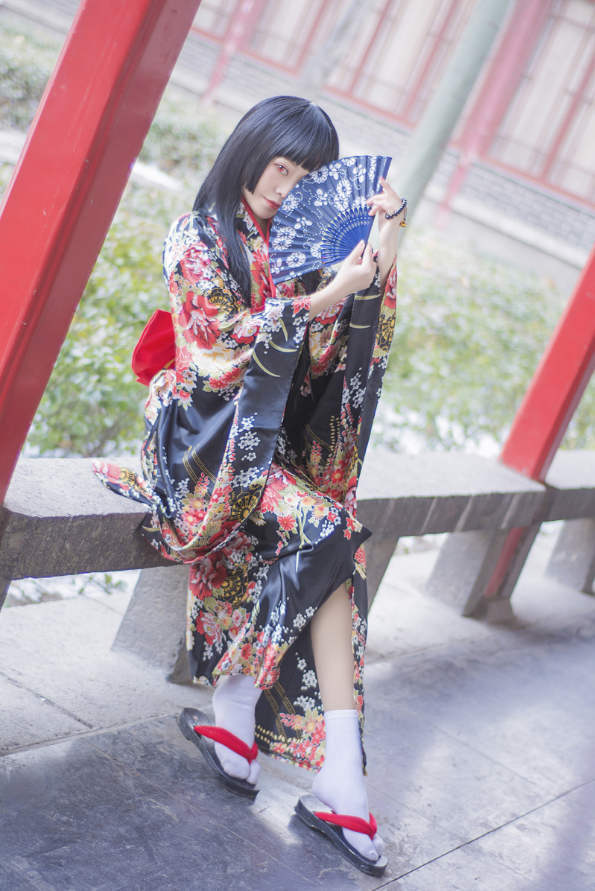 [ ream ] Japanese clothes .... manner kimono long-sleeved kimono fancy dress flower . costume play clothes 