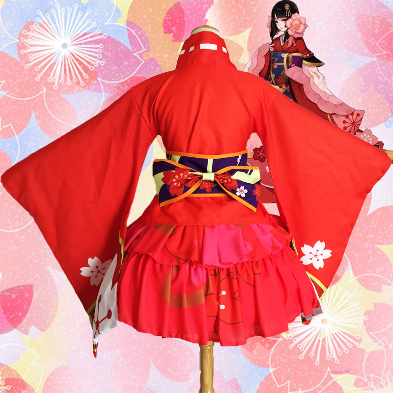 【連】和服 桜柄 レディース 陰陽師 桜花妖風 着物 振袖 仮装 花魁 浴衣 コスプレ衣装_画像2