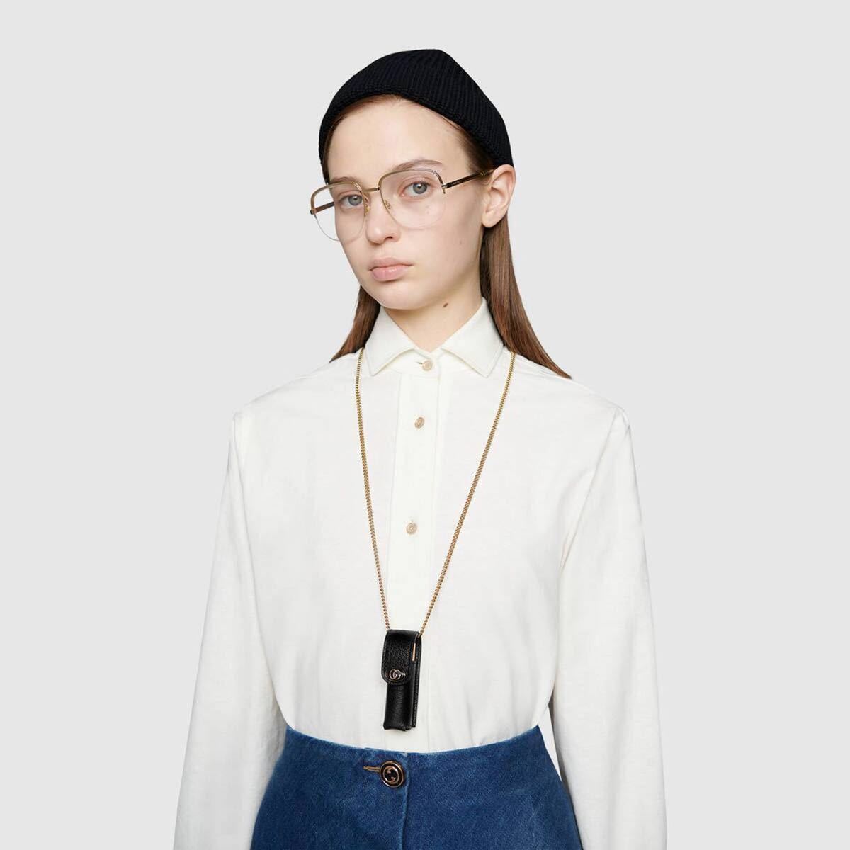 GUCCI シングル リップスティックケース レザー ネックレス リップケース GUCCI シングル リップスティックケース レザー ネックレス リップケース