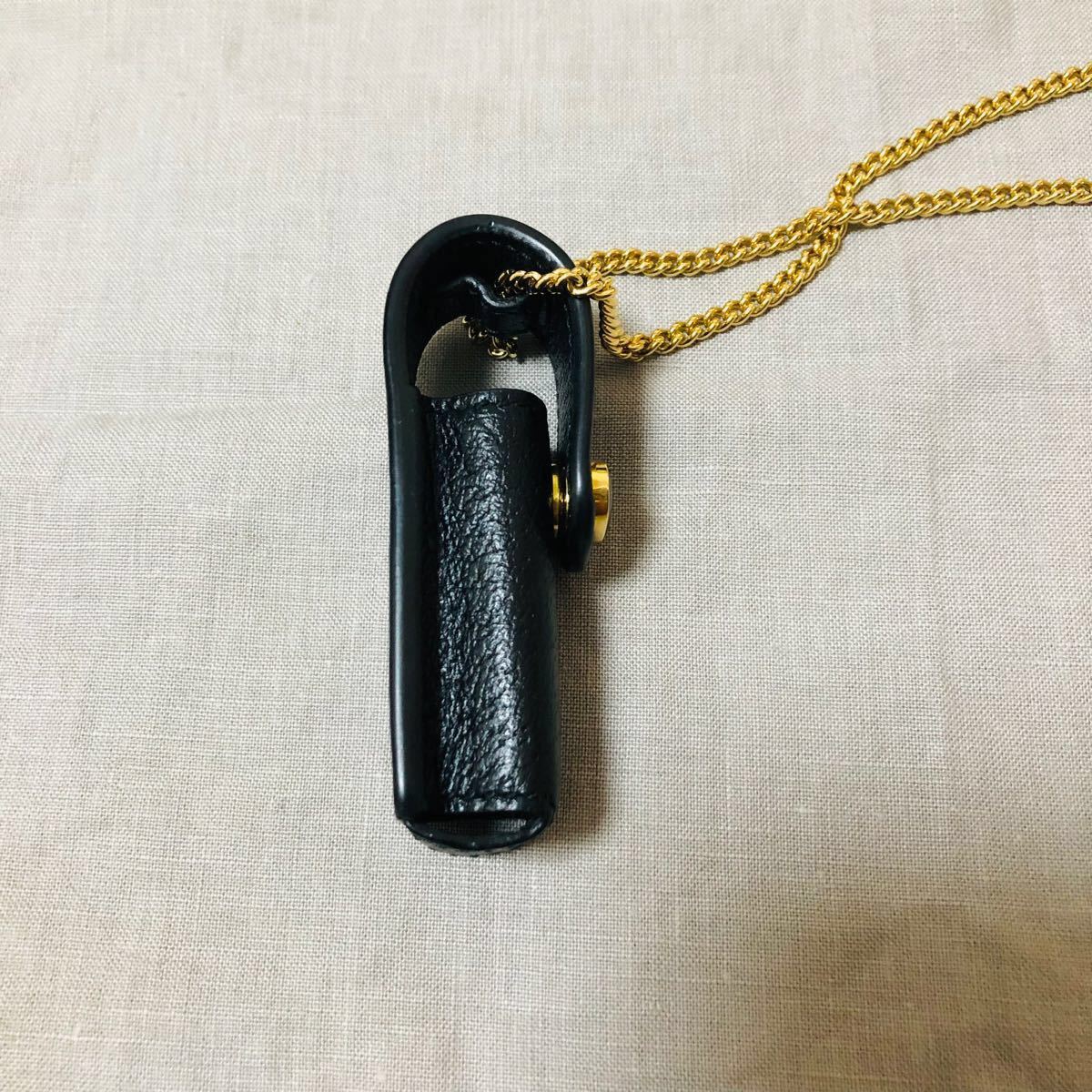 GUCCI シングル リップスティックケース レザー ネックレス リップケース GUCCI シングル リップスティックケース レザー ネックレス リップケース
