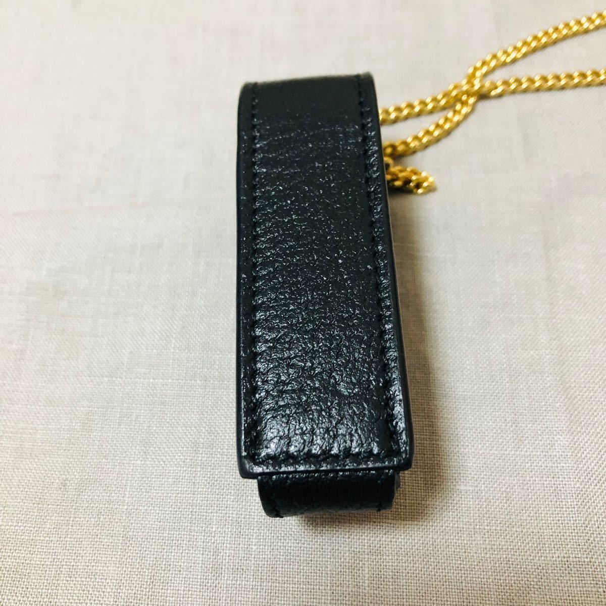 GUCCI シングル リップスティックケース レザー ネックレス リップケース GUCCI シングル リップスティックケース レザー ネックレス リップケース