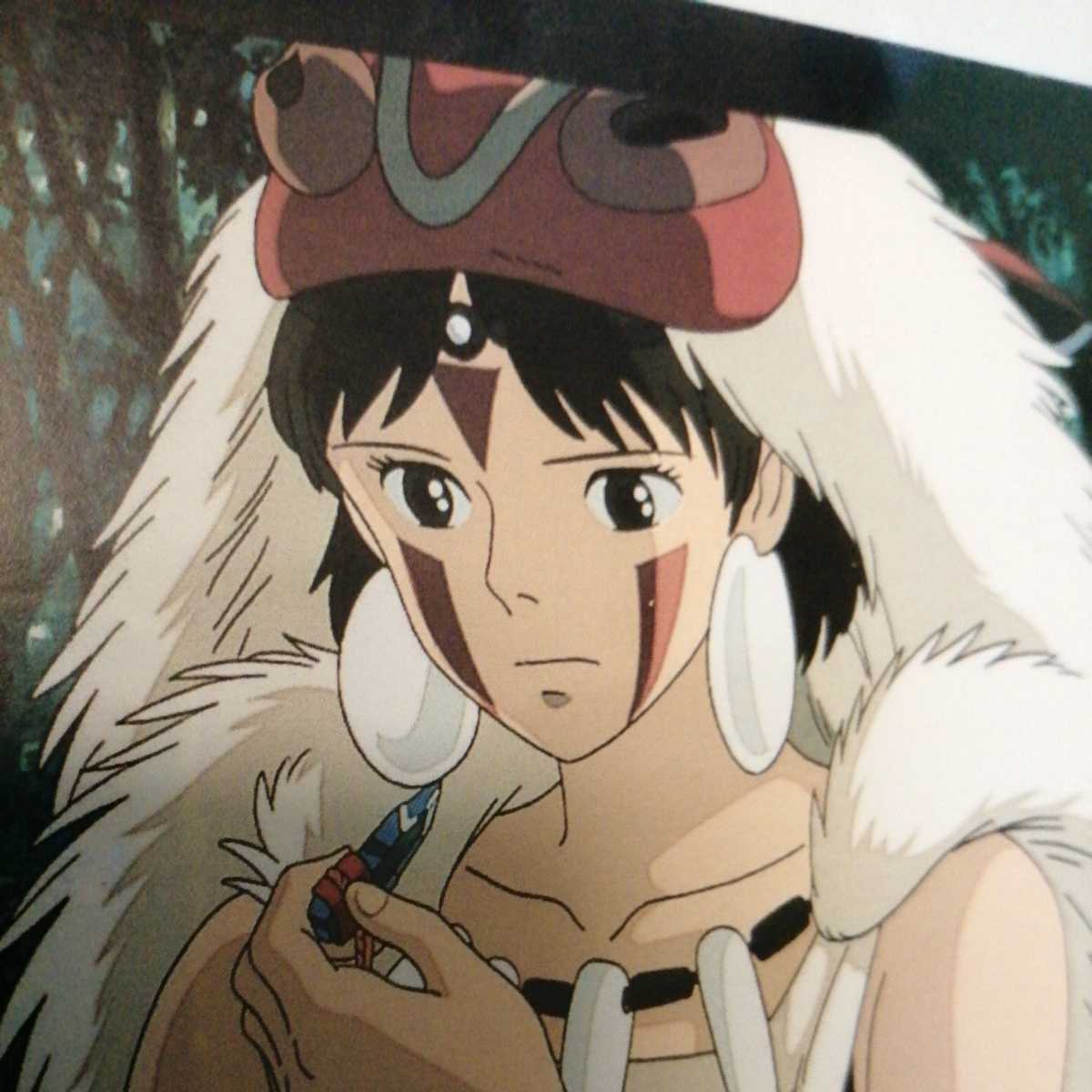  очень редкий![ снят с производства товар ] Studio Ghibli Princess Mononoke [ рамка товар ] открытка постер стекло доска Ghibli карта. Miyazaki .q