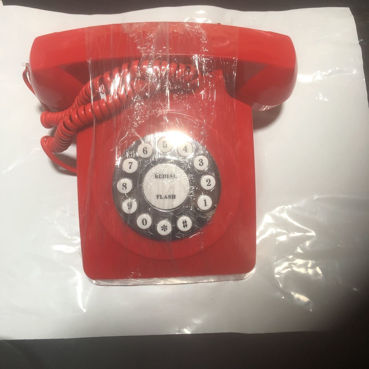 ヨーロッパ風 オシャレ 固定電話 赤電話 美品 送料無料