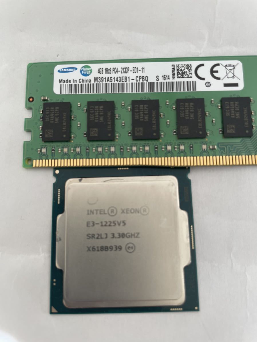 直売ファッション Intel XEON E3 1225V5 SAMSUNG DDR4 4GB 1R×8 PC4 2133P 各１個　セット