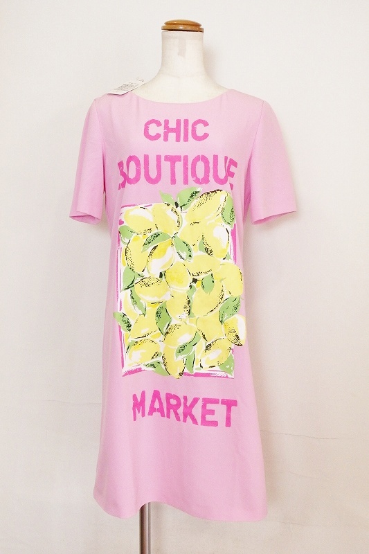 売れ筋】【売れ筋】MOSCHINO モスキーノ 半袖ニットワンピース Tシャツ
