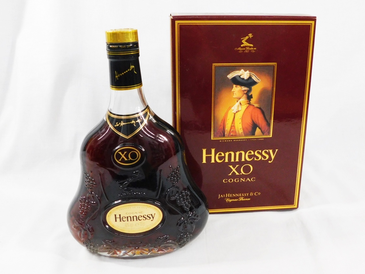 未開封 Hennessy ヘネシー XO 金キャップ クリアボトル コニャック