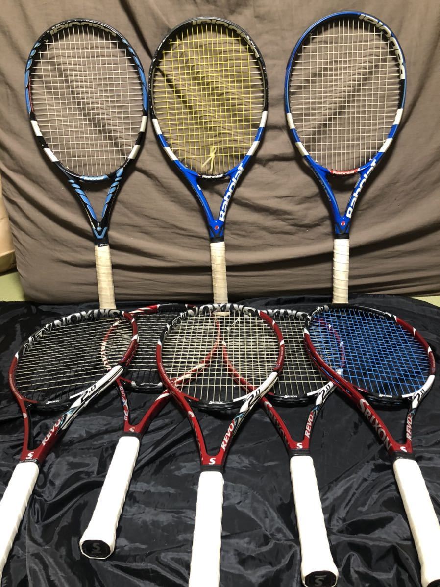 テニスラケット 8本まとめて バボラ Babolat 3本 SRIXON 5本 合計8本