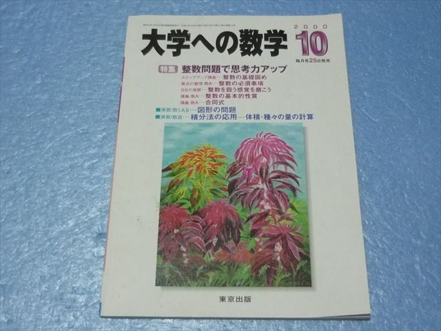 RQ42-030 東京出版 大学への数学 2000年10月号 特集 整数問題で思考力アップ 浦辺理樹/雲幸一郎/雲孝夫/安田亨/森茂樹/他 S1C
