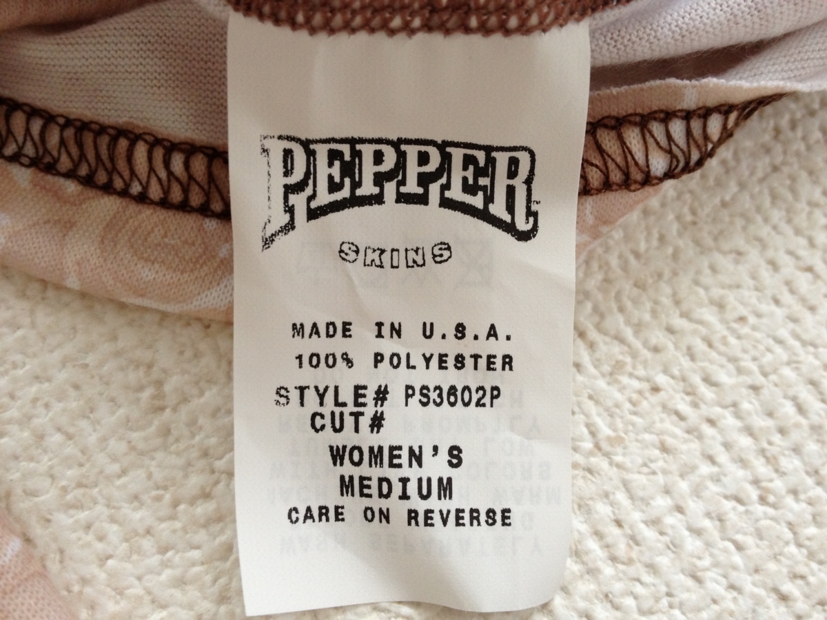 PEPPER ペッパー レディース インナー スパッツ Mサイズ USA スノーフレーク柄 白×ベージュ 上下 2枚セット 高級ブランド