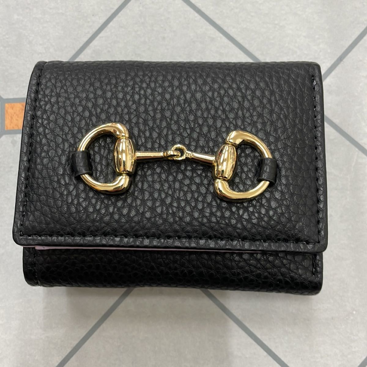 ミニ財布　財布　手のひらサイズ　ブラック　パープル　ビット付き財布