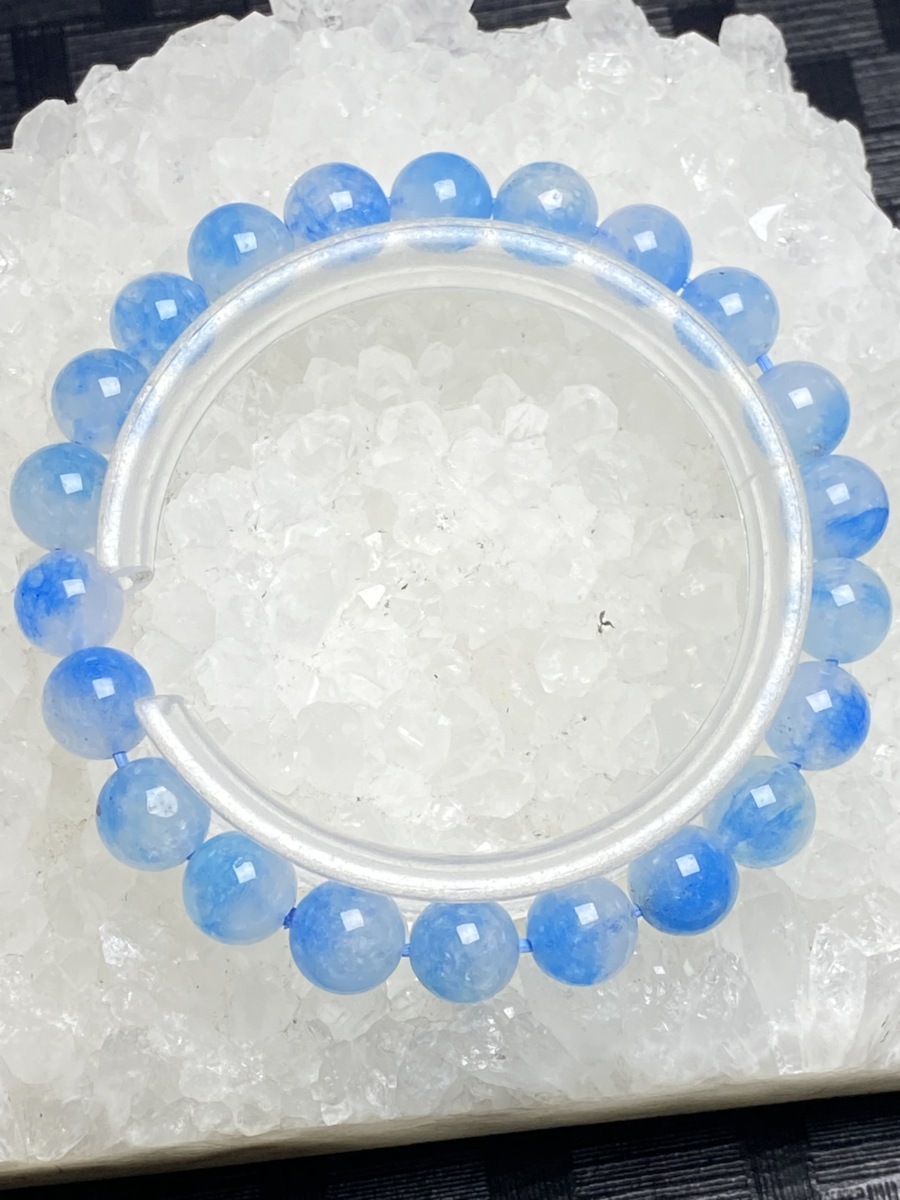 天然石 グラノブラスチックプルーラインクォーツ 7ミリブレスレット