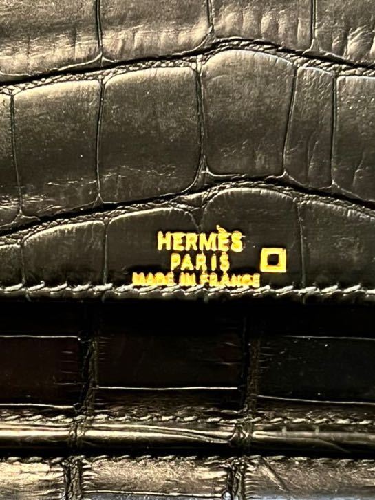 【レア】エルメス 手帳カバー クロコダイル アジェンダ ヴィジョン □C HERMES ブラック