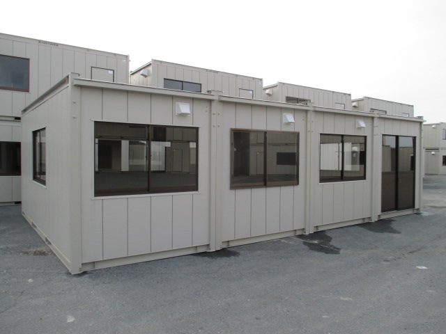 【埼玉発】スーパーハウス コンテナ 物置 ユニットハウス 16坪 実習生 寮 中古 仮設 プレハブ 収納 倉庫 事務所 店舗 32畳 休憩室 道場_同等の商品になります 要在庫確認16坪/32帖