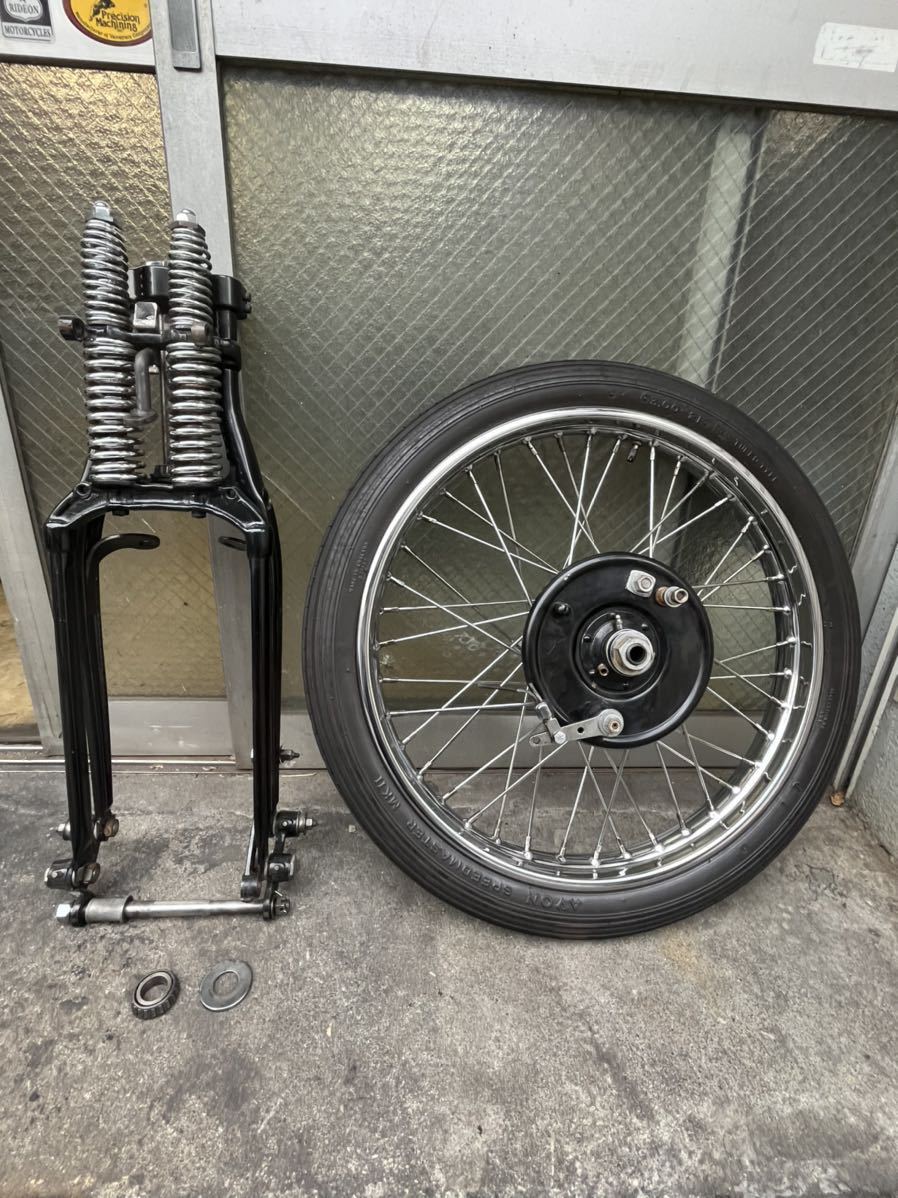 「アーリーショベル　VLスプリンガー　ドラムブレーキ　21インチホイール　タイヤ　フルセット　Iビーム　」の画像1
