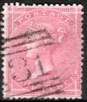 ◆202古いイギリス②　1857年　QV　４ｐ　ローズ　$125　① ◆_画像1