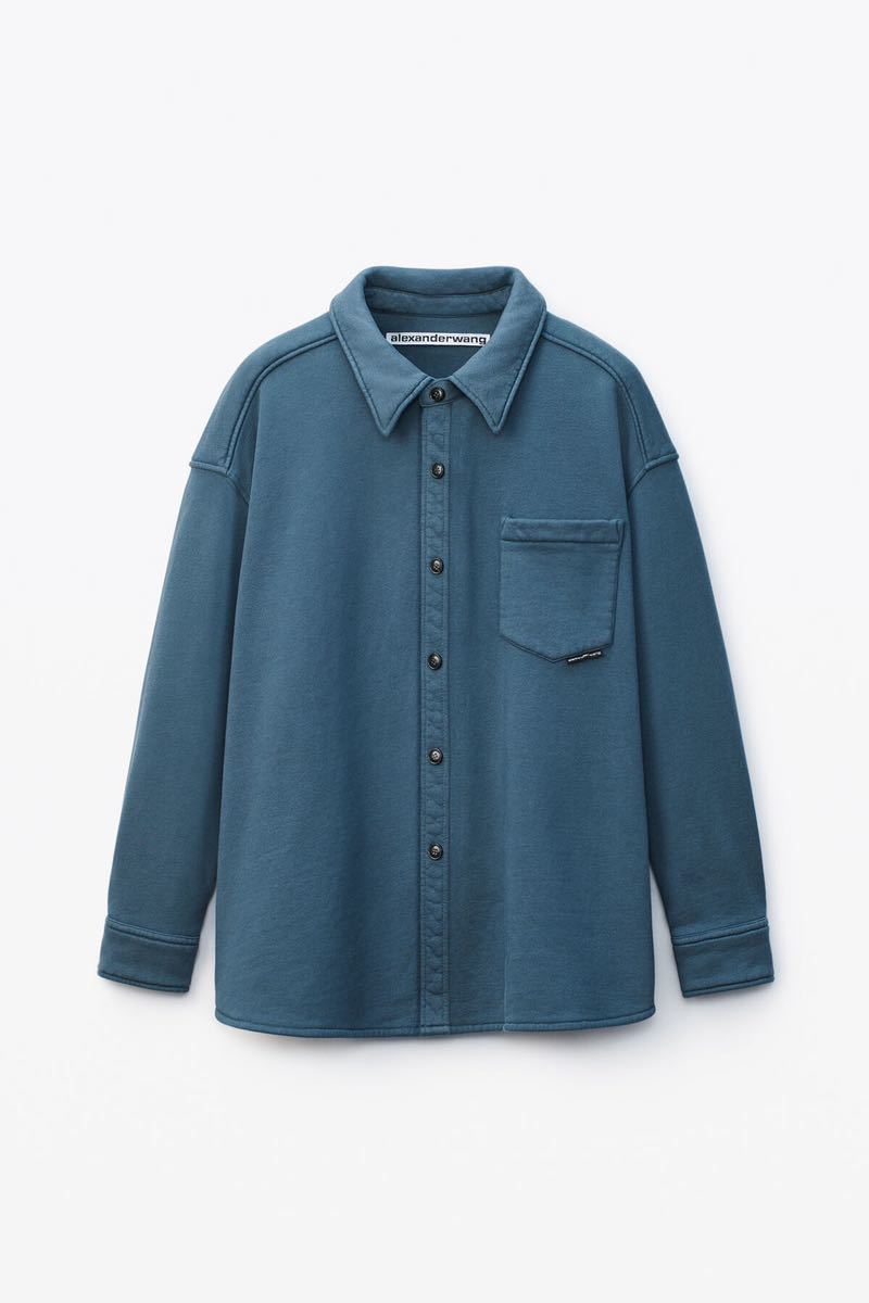ALEXANDER WANG テリー ブルーシャツジャケット size L|Yahoo ALEXANDER WANG テリー ブルーシャツジャケット size L|Yahoo