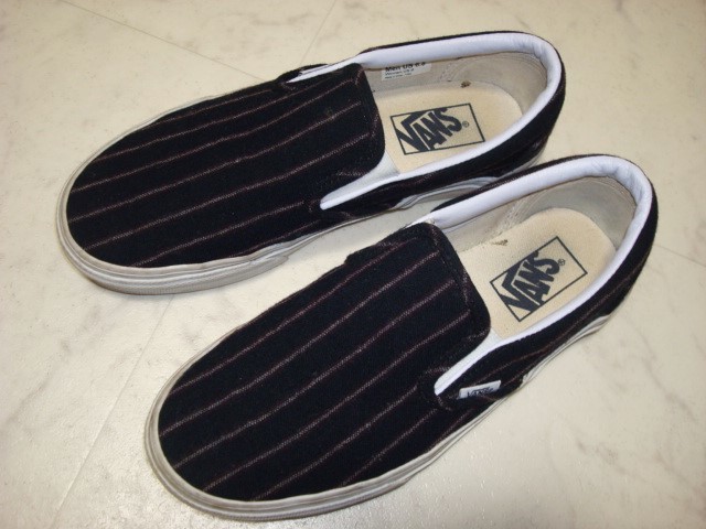 ● VANS OFF THE WALL バンズ TC6D ネイビー 紺色 キャンバス スリッポン シューズ スニーカー メンズ US6.5 24.5cm レディース US8 25.0cm_画像2