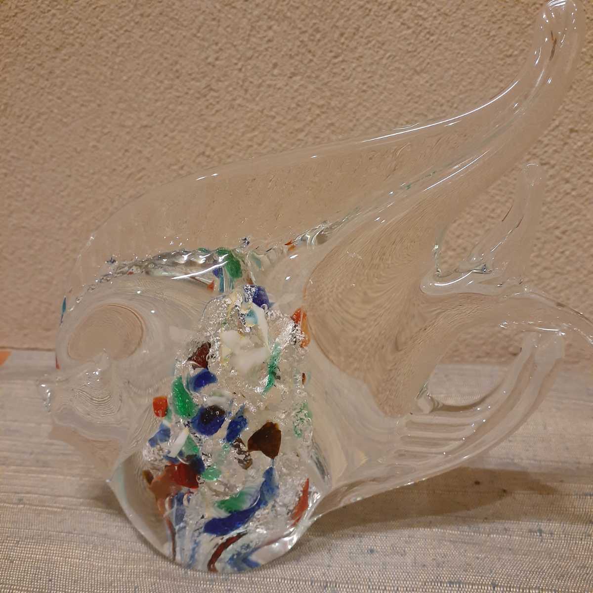 ムラノガラス ムラーノガラス 魚 約15cm×15cm×4.2cm_画像2