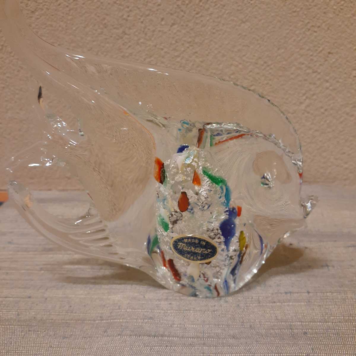 ムラノガラス ムラーノガラス 魚 約15cm×15cm×4.2cm_画像1