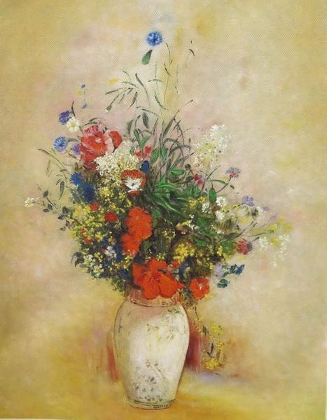 特価油絵 Odilon Redon_花瓶の花 MA3036_画像1