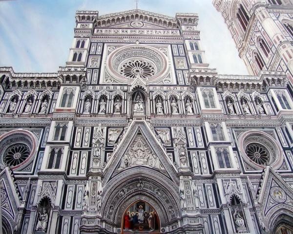 特価油絵 フィレンツェ大聖堂（サンタ・マリア・デル・フィオーレ大聖堂） MA659