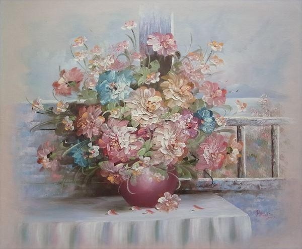 特価油絵 花瓶の花 MA2873_画像1