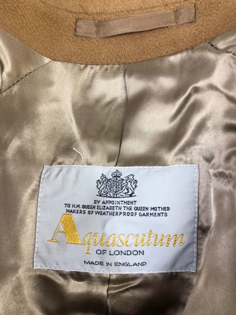 美品 AQUASCUTUM アクアスキュータム メンズ ブラウン ウール コート アウター 上着 の画像3