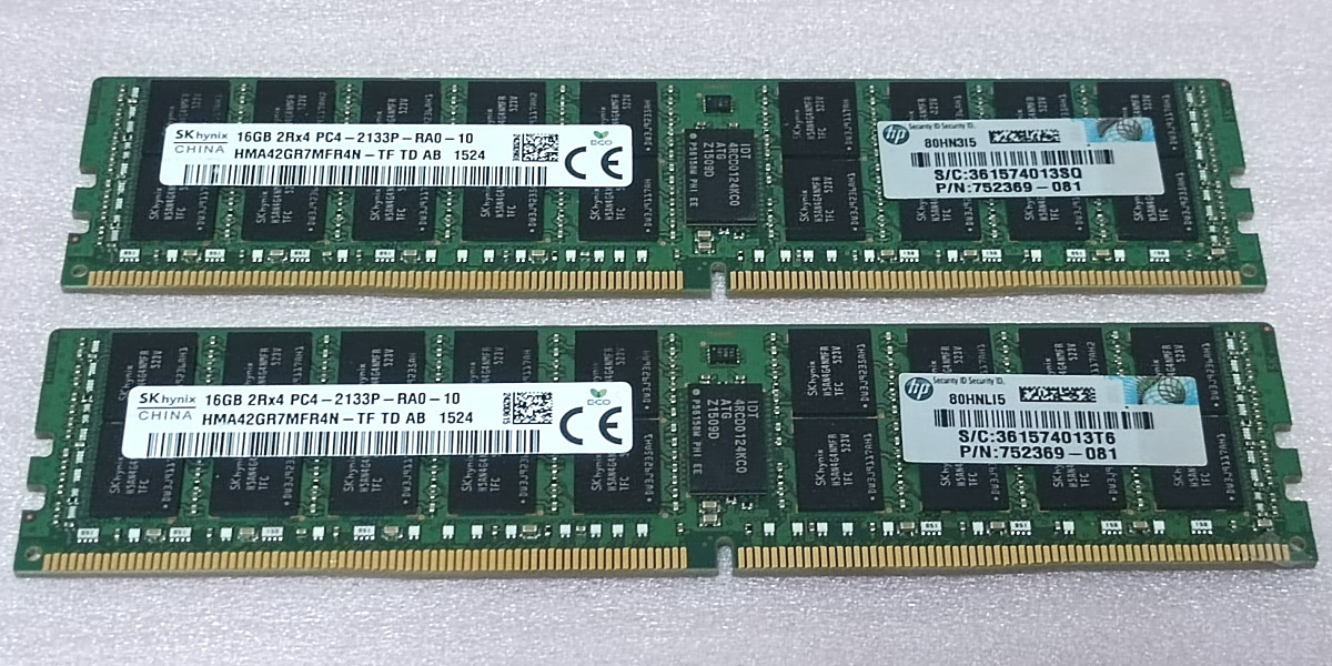 SK hynix HMA42GR7MFR4N-TF 2枚セット #2 - PC4-17000(DDR4-2133/PC4
