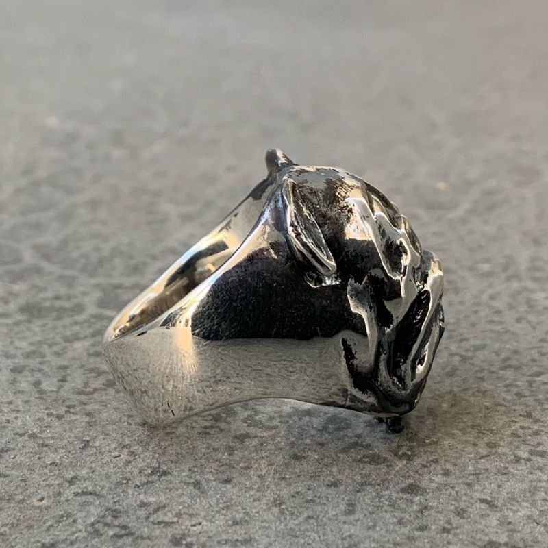 RUST LEATHER BULLDOG BOSS RING ラストレザー オリジナル ブルドッグ リング 指輪 シルバー 925 スターリング ボス アクセサリー 21号_画像3