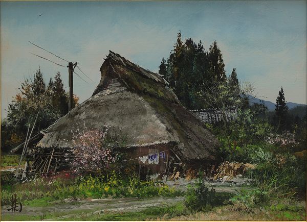 Yahoo!オークション - Q723. 民家の画家【林喜市郎】真筆 油彩 Yahoo!オークション - Q723. 民家の画家【林喜市郎】真筆 油彩