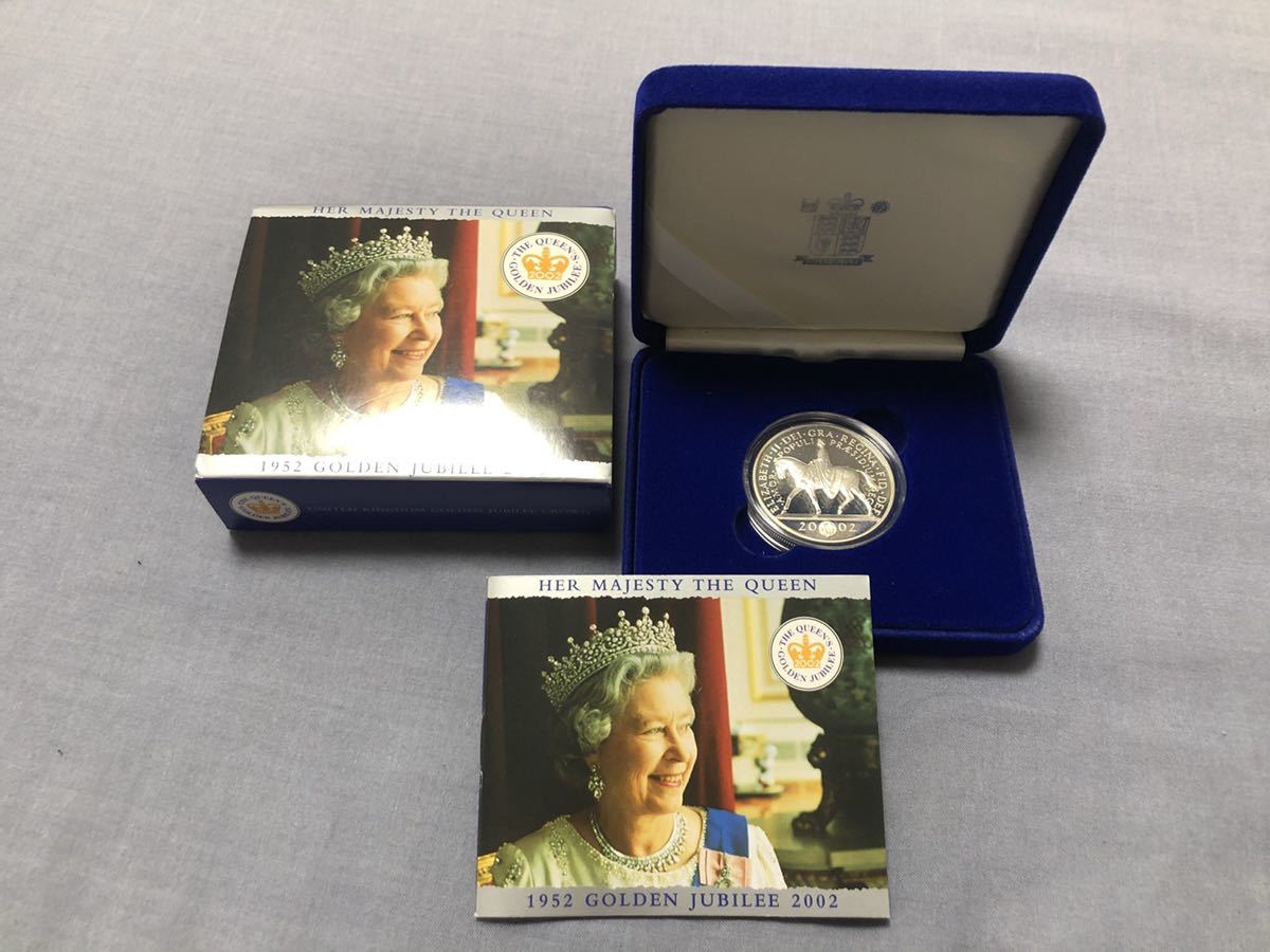 エリザベス女王 戴冠50周年記念プルーフ銀貨 解説書BOX付き