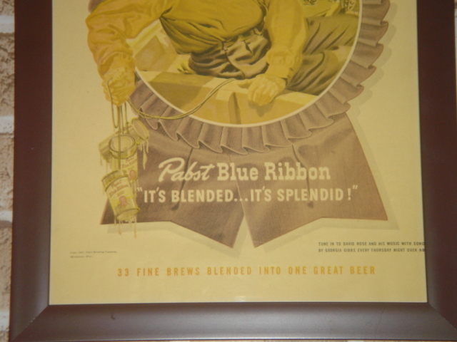 [ Vintage ] art poster amount attaching Pabst Blue Ribbon America miscellaneous goods 