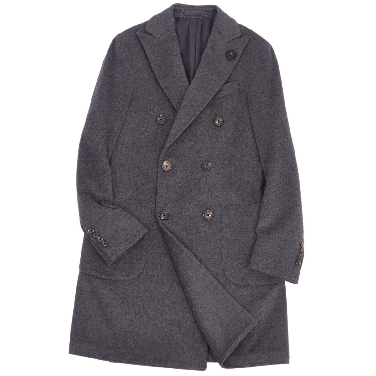 美品 ラルディーニ LARDINI コート ウール フラノ チェスターコート