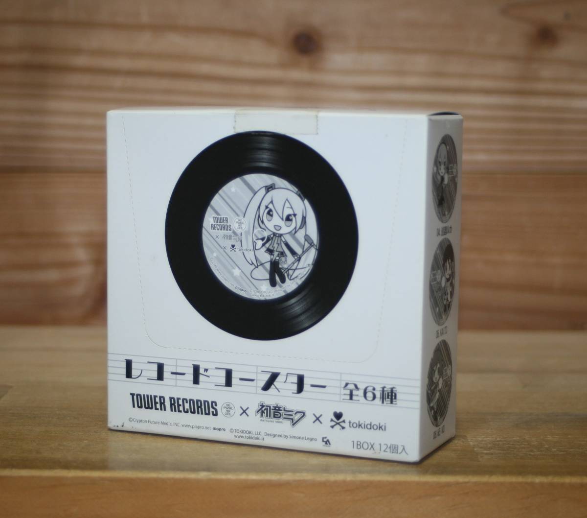 新品☆ 初音ミク×TOWER RECORDS tokidoki ver. レコードコースター 1BOX12個入 (キャラアニ,巡音ルカ,鏡音リン,音街ウナ,心響,咲音メイコ)の画像2