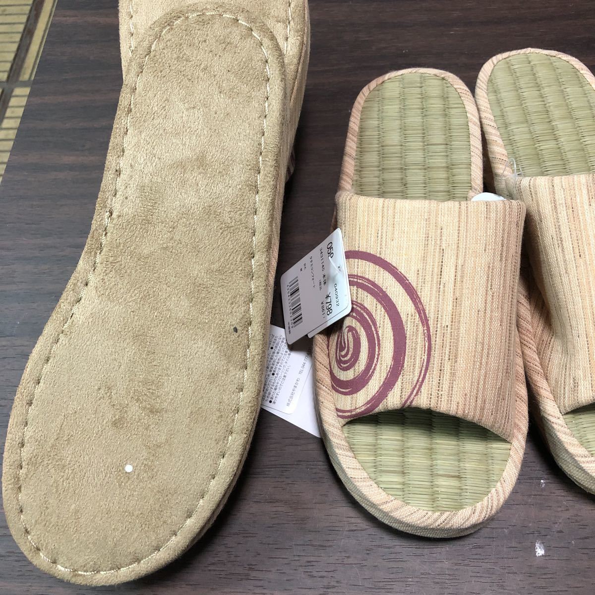  woman slippers comfort tatami heaven M size bottom. height 24cm width 9cm thickness 3.5cm 4 pair .2000 jpy zims