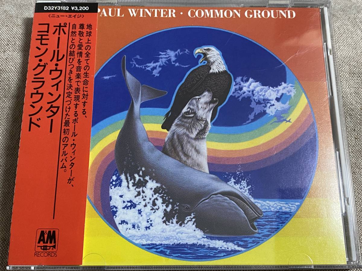 [ New Age ] PAUL WINTER - COMMON GROUND внутренний первая версия записано в Японии налог надпись нет 3200 иен запись D32Y3182 с лентой снят с производства редкость запись 