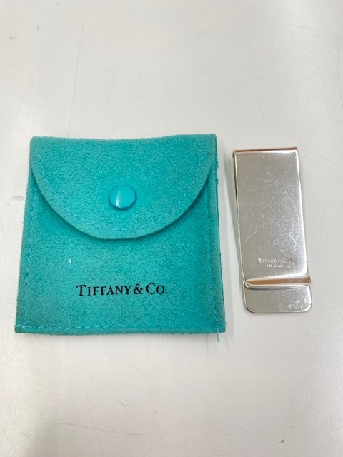ップはお Tiffany ヴィンテージ マネークリップ Tモチーフ シルバー925