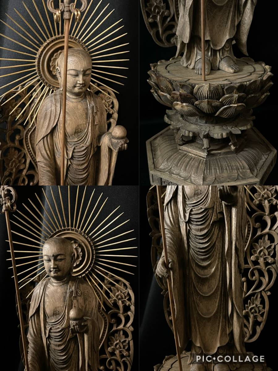 います ヤフオク! 井波彫刻 仏教工芸品 総楠製 極上 - 特大型 高 ショッピング卸し売り 井波彫刻 仏教工芸品 総楠製 極上彫 木彫仏像 薬師如来三尊立像 大型高61cm 彫刻/オブジェクト
