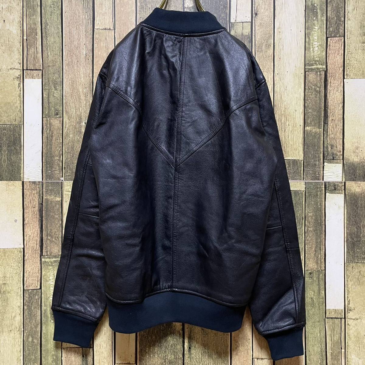 高級素材》Genuine Leather MA-1 黒☆レザー M | contifarma.pe