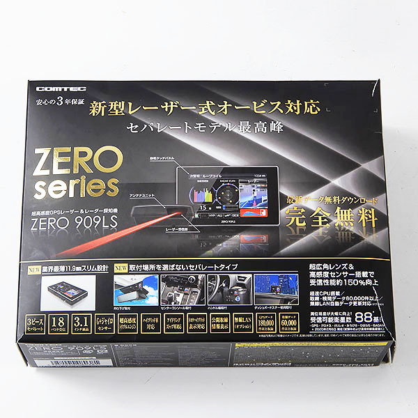 美品◇COMTEC コムテック ZERO 909LS GPSレーザー&レーダー探知機
