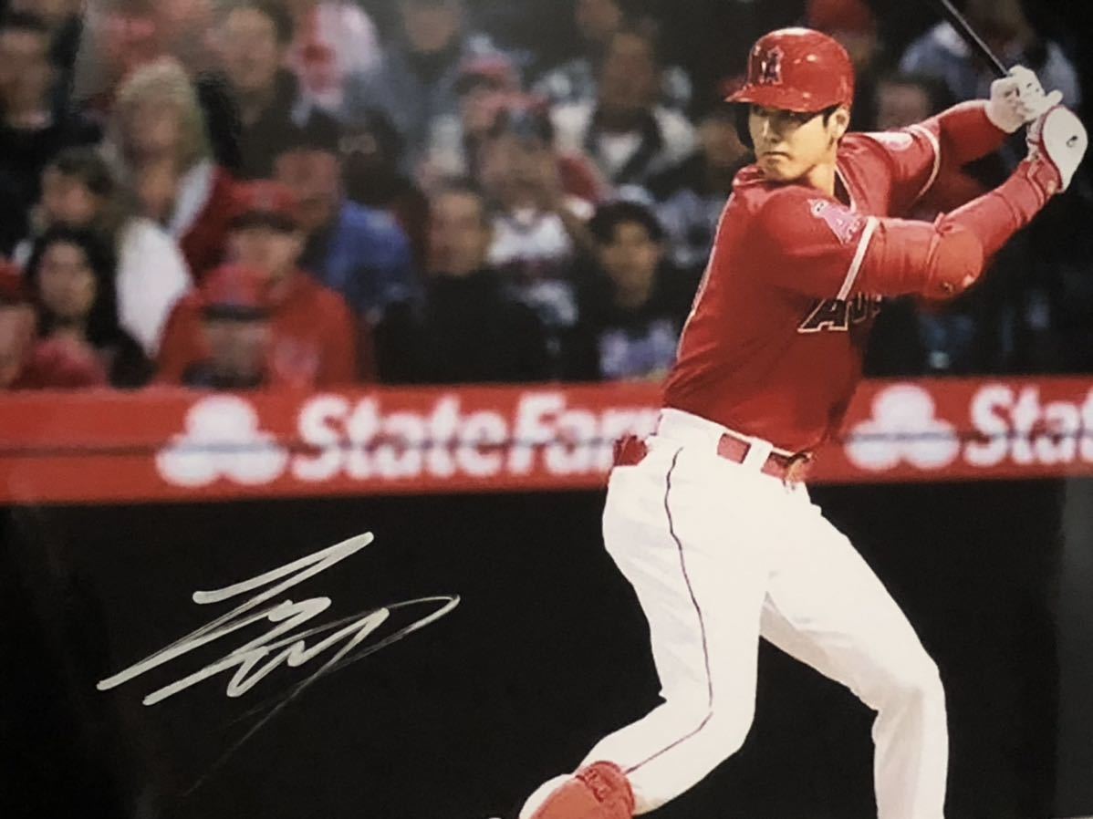 MLB 大谷翔平 エンゼルス 直筆サイン入りA4フォト　 生写真　鑑定書　証明書　検索用　貴重_画像1