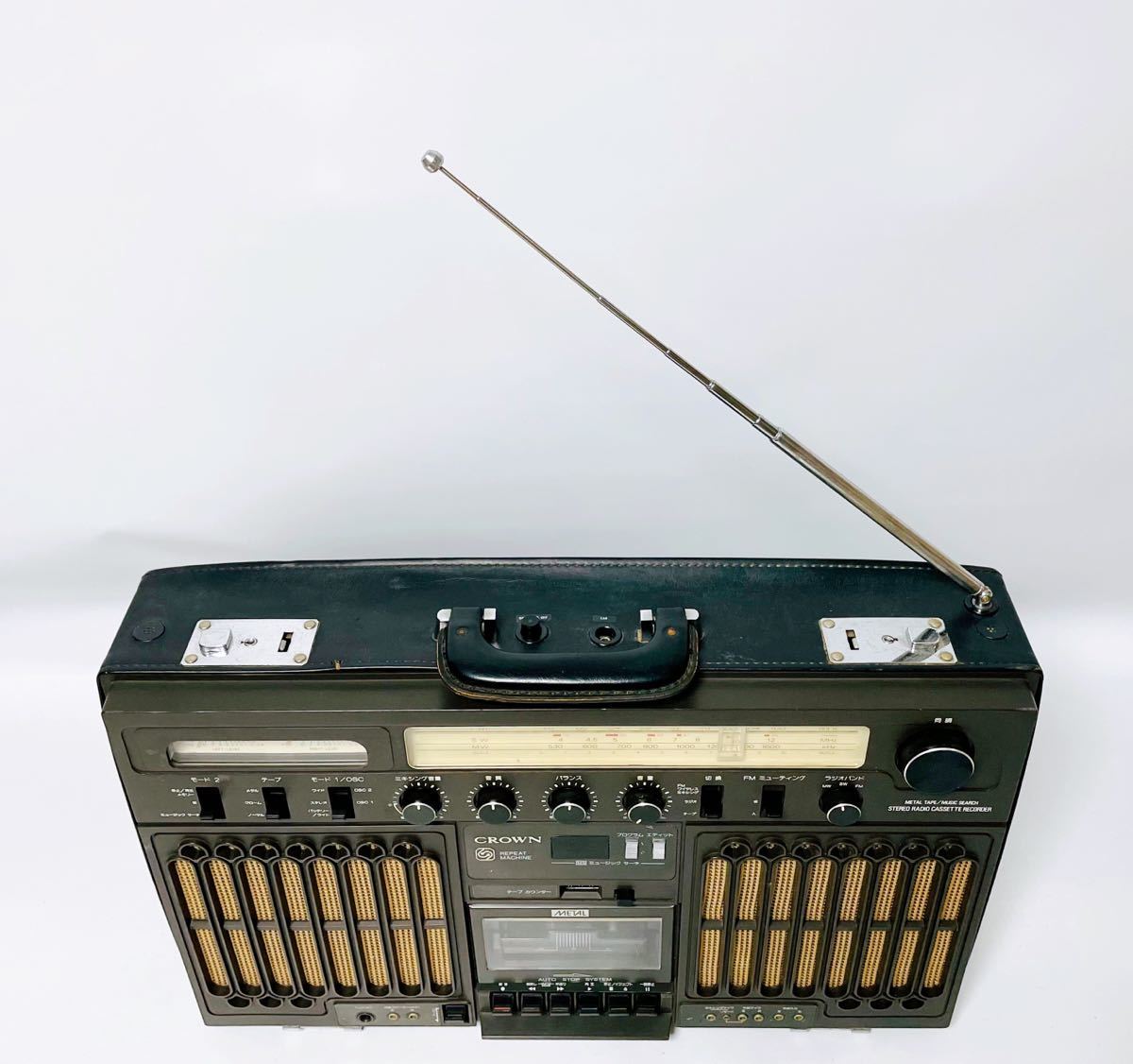 希少・レア CROWN クラウン アタッシュケース型 RX-9800 ラジカセ STEREO RADIO CASSETTE RECORDER 