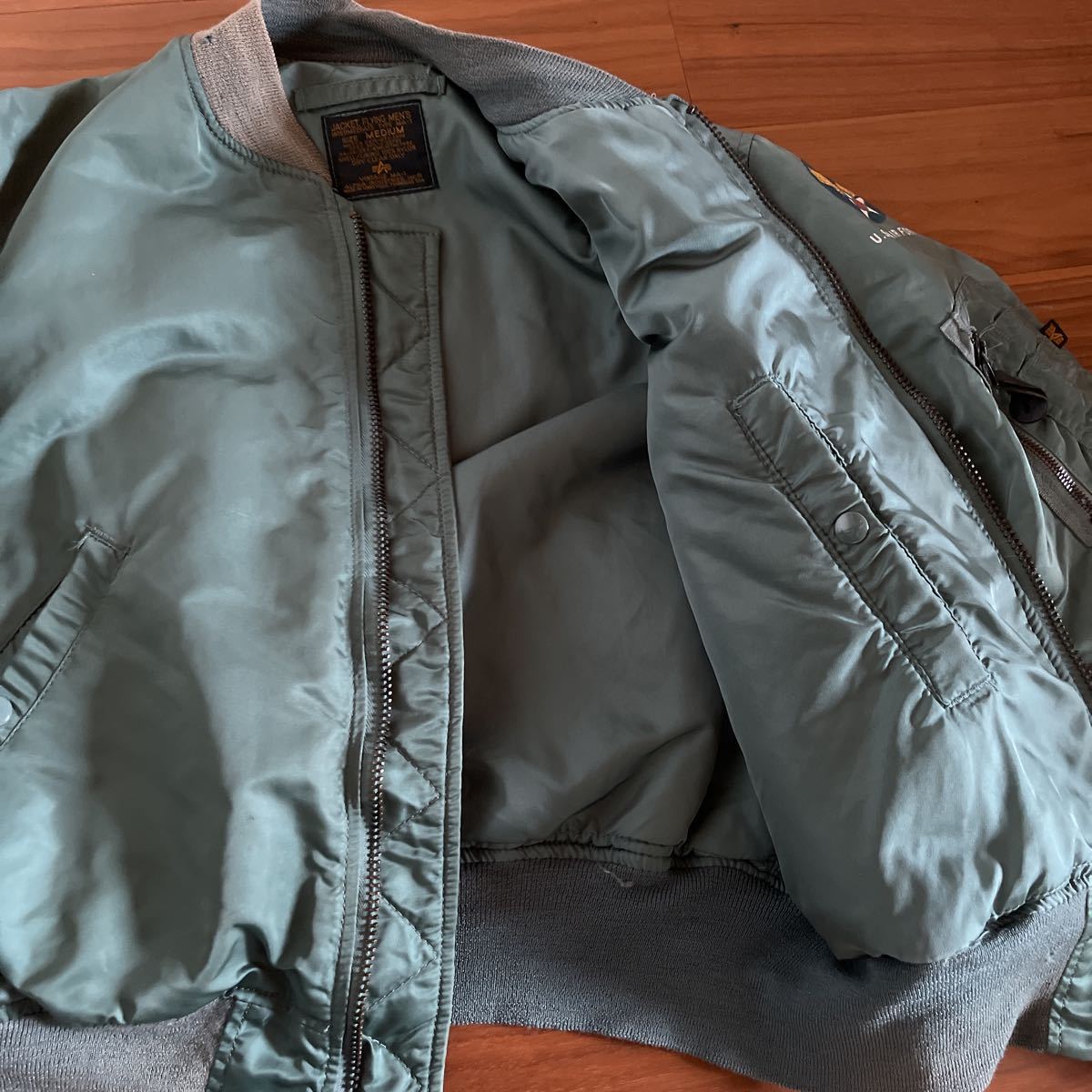 50's復刻モデル ALPHA社 90's 初期 MA-1 セージグリーン made in usa アメリカ製 フライトジャケット アルファ  ALPHA INDUSTRIES