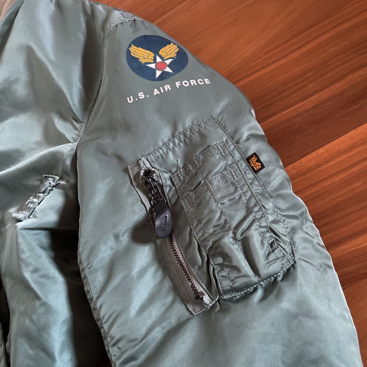 50's復刻モデル ALPHA社 90's 初期 MA-1 セージグリーン made in 50's復刻モデル ALPHA社 90's 初期 MA-1 セージグリーン made in