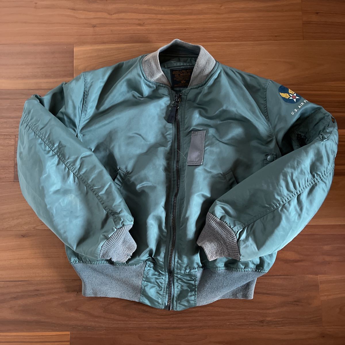 50's復刻モデル ALPHA社 90's 初期 MA-1 セージグリーン made in usa アメリカ製 フライトジャケット アルファ  ALPHA INDUSTRIES