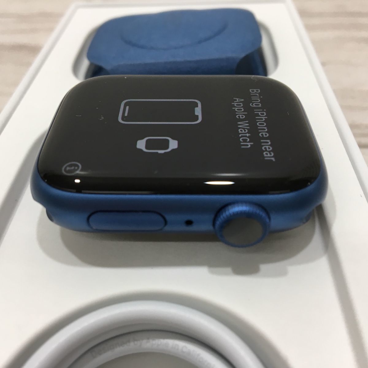 スマートフォン/携帯電話 その他 Apple Watch Series 7 GPSモデル 45mm MKN83J/A ブルーアルミニウムケース アビスブルースポーツバンド[L1733]