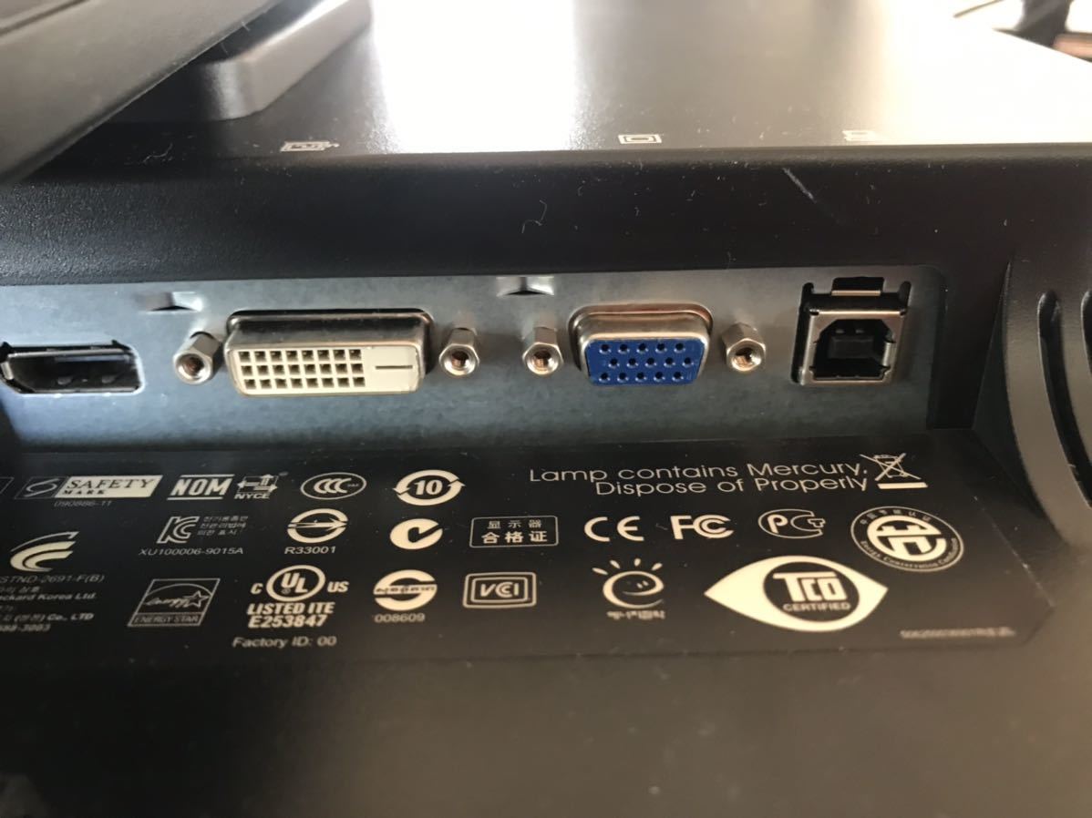 【中古品】HP LA2205wg 22インチ ディスプレイ 1680x1050 (WSXGA+ )VGA/DVI/DP ■YJ1068 _画像3