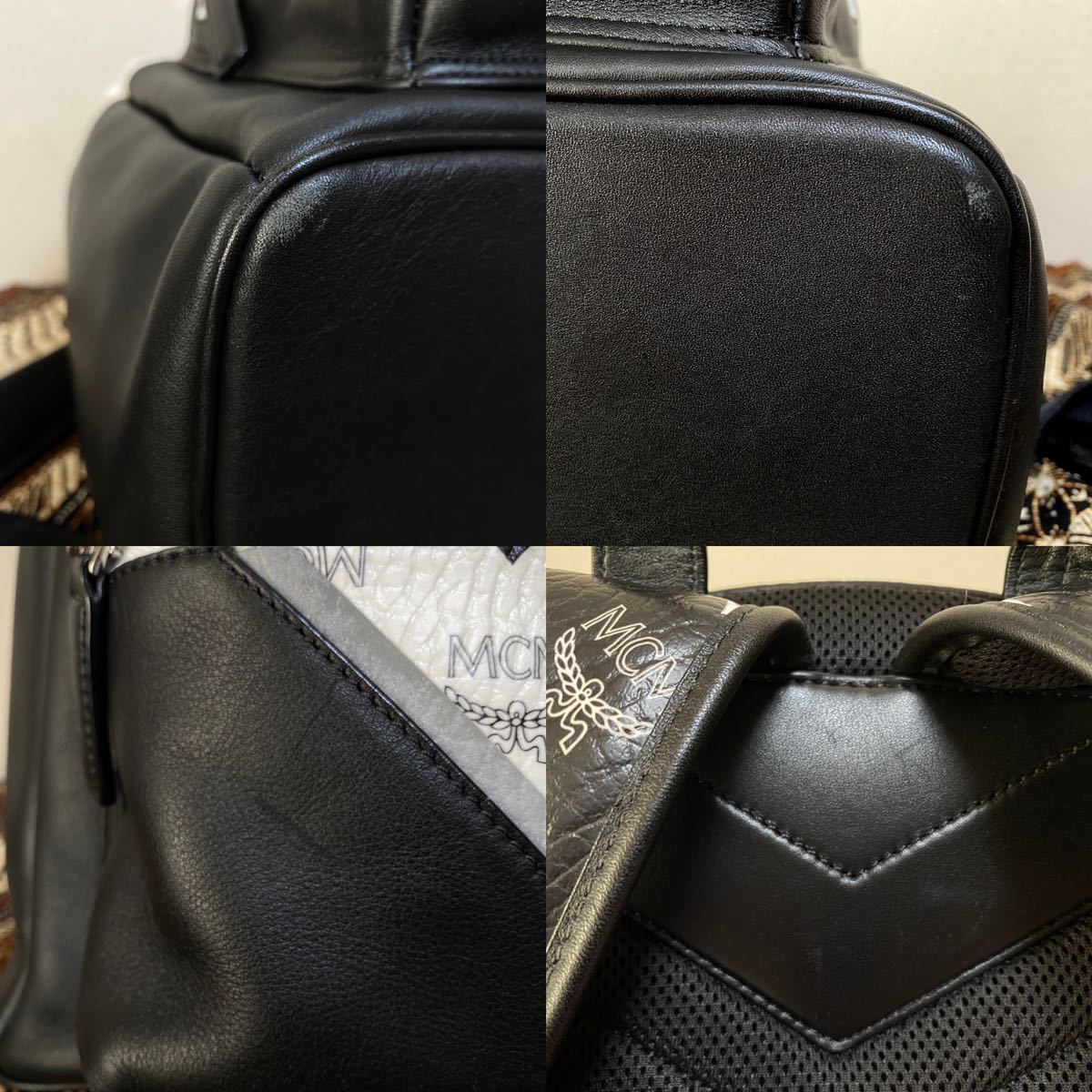 MCM エム・シー・エム スタッズ リュック・デイパック レザー 茶 ユニ